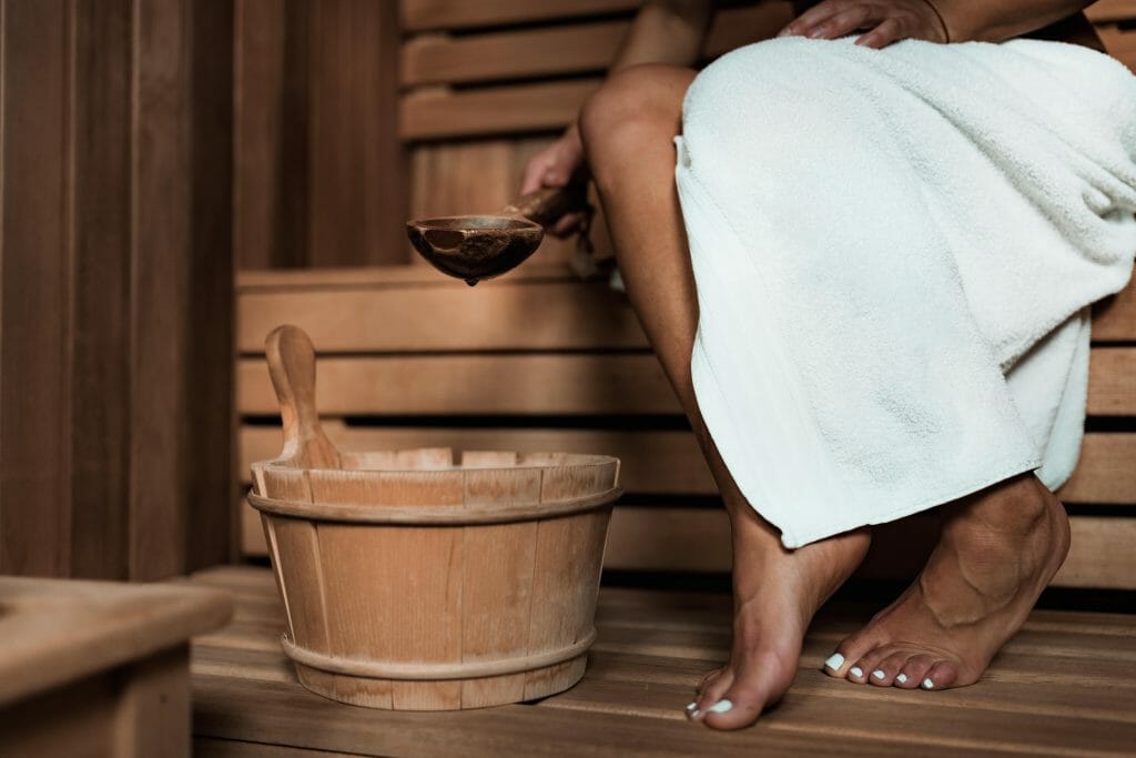žena v saune